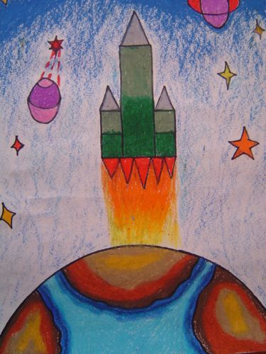 七宝中心幼儿园2010年幼儿航空科幻画作品