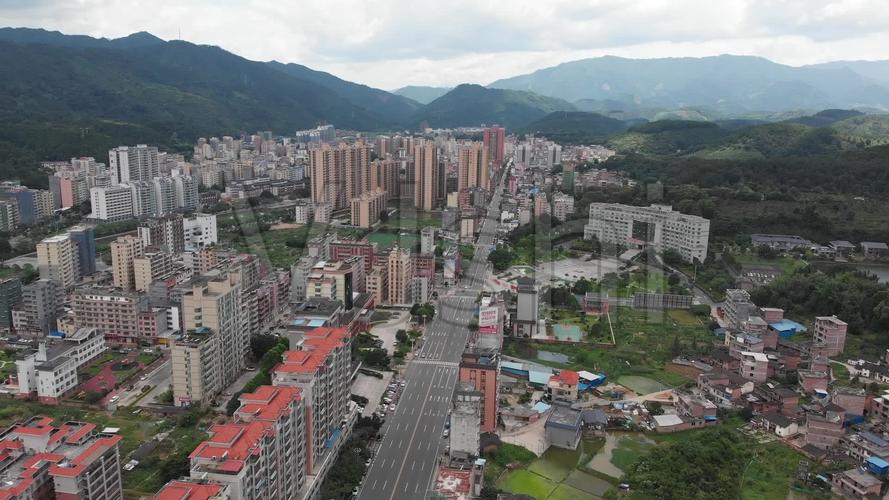 广东清远连山县城航拍