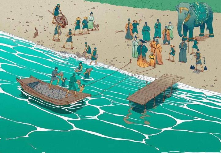 小学课本上的《曹冲称象》被改成插画,竟然美呆了!