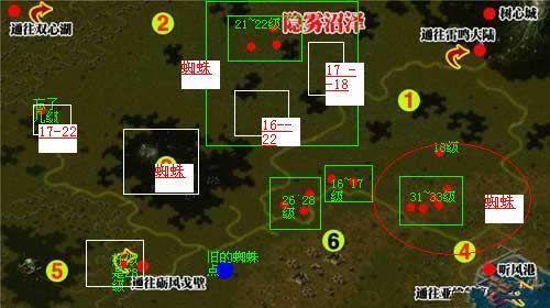 魔域第一大区第六小区 魔域树心城 boss 分布地图