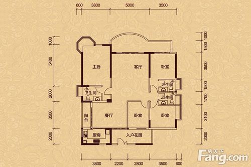 凯旋郡御景豪庭户型图二期1栋01户型 3室2厅1卫
