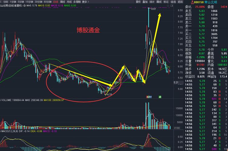 股票 正文    如下图,常山北明( 000158):股价经过大幅下挫后见底反弹