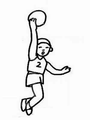 体育运动简笔画:一场投篮比赛