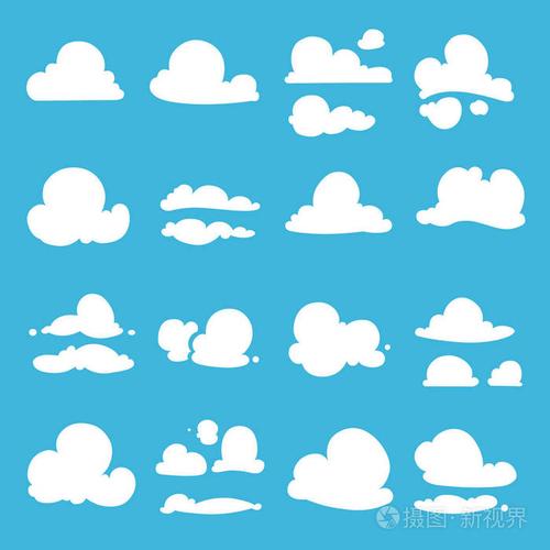 在卡通风格不同的云.矢量插图集插画-正版商用图片0e7