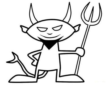 手绘小恶魔简笔画