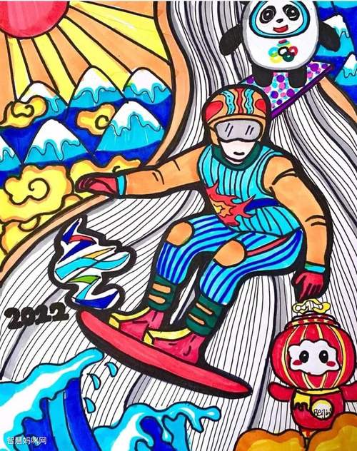 逐梦冰雪心向未来冬奥会主题绘画