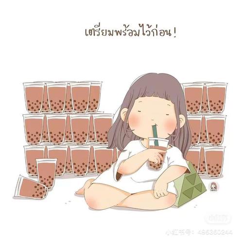 全网最火,可爱小女孩喝奶茶头像壁纸