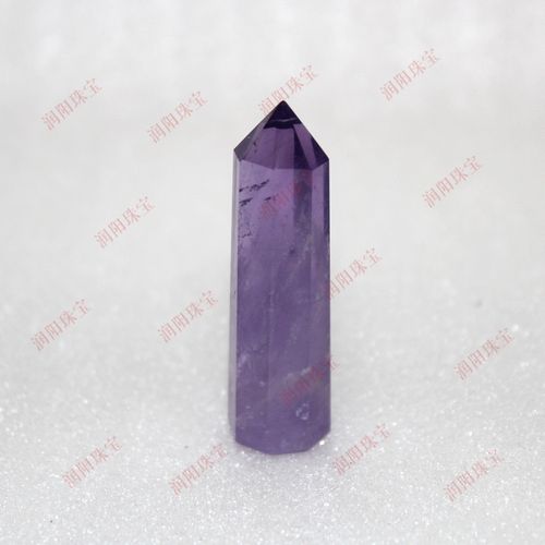 runyangshi东海天然紫水晶八面单尖柱水晶柱 能量柱装饰品摆件