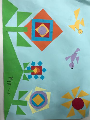周末亲子数学活动:"图形设计大比拼",用所学的平面图形设计一幅画.