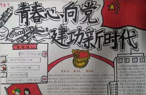 关于红船领航心向党的手抄报 我心向党的手抄报