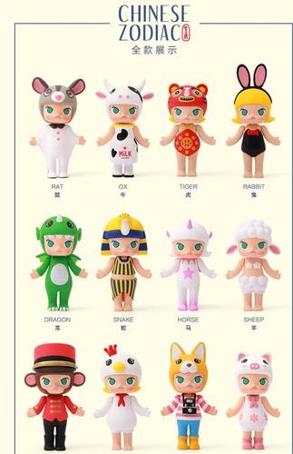 盲盒泡泡玛特人物简笔画