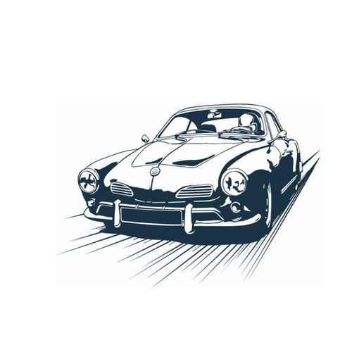 飞驰的汽车老爷车手绘插画659934图片素材