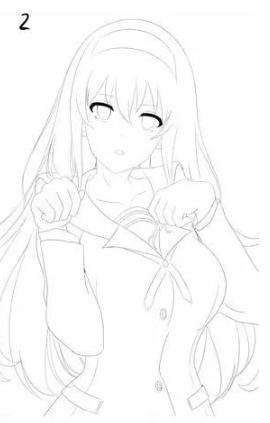 超级简单的校服妹纸绘制过程! 6步画好