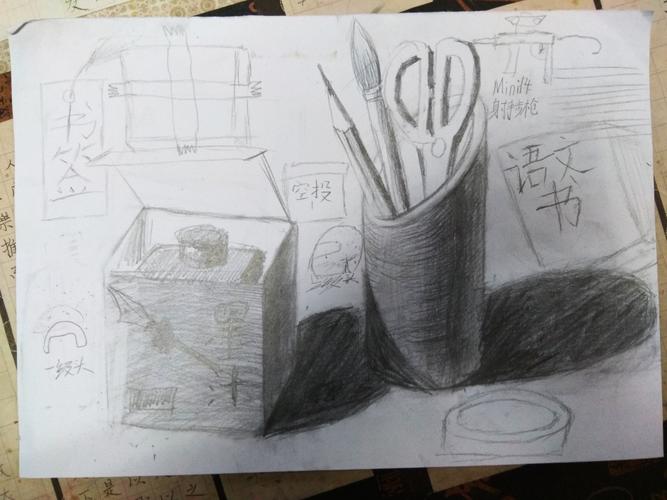 溢彩画室2018级学员创意素描作品