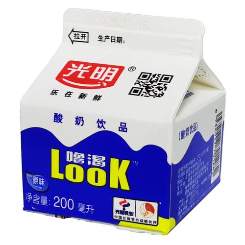光明酸奶官方授权look噜渴200ml盒装整箱益生菌原味牛奶餐饮冷藏