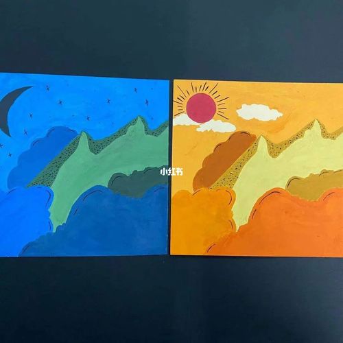 色彩构成作业:冷暖对比_色彩构成_文化_绘画