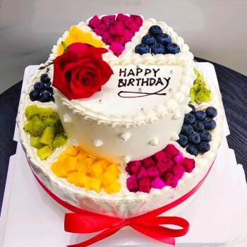 京集双层水果生日蛋糕创意双层108