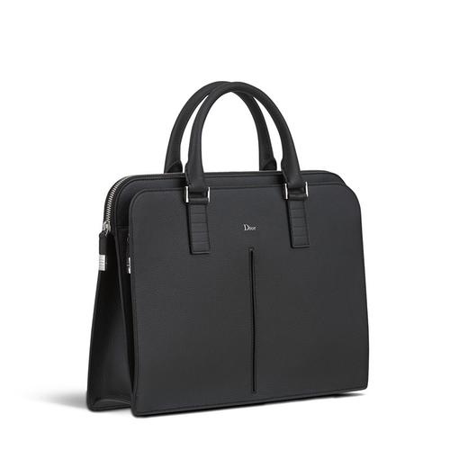 【包邮包税】dior/迪奥 19春夏新款男士黑色粒面小牛皮单肩手提公文包