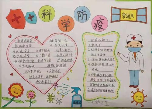 奥森小学2021年寒假学生系列活动展示(一)——科学防疫手抄报比赛
