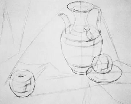 比如整个一组静物是什么构图 三角形,平行,四角形,圆形等等 也是四点