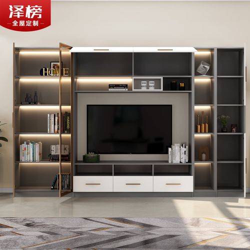 客厅整体电视柜55寸电视墙现代简约组合背景墙65寸