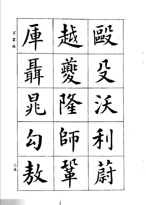 转载潘龄皋楷书百家姓
