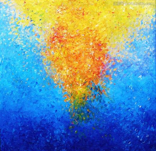 以水滴为主题来表现宁静的水粉抽象画图片