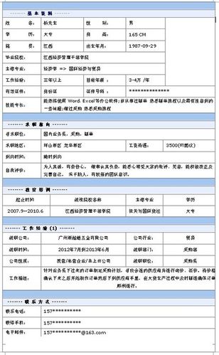 个人简历模板范文_360图片