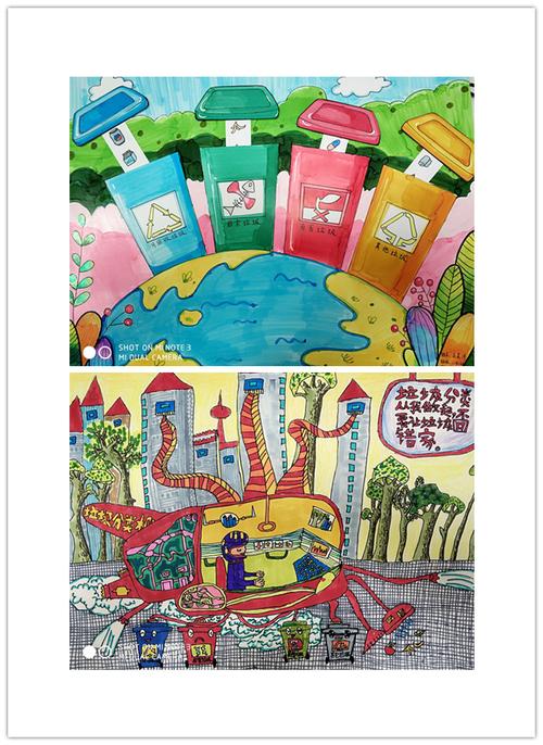 其它 惠济路小学垃圾分类活动集 写美篇 垃圾分类手绘画和小报