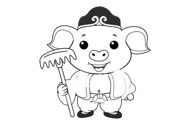 猪八戒简笔画 猪年画八戒可爱简笔画图片