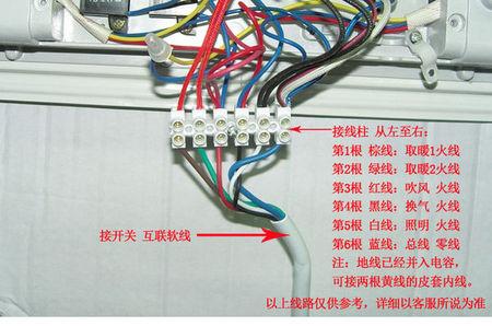 浴霸五种颜色怎么接,一根火线四根零线可以接吗?