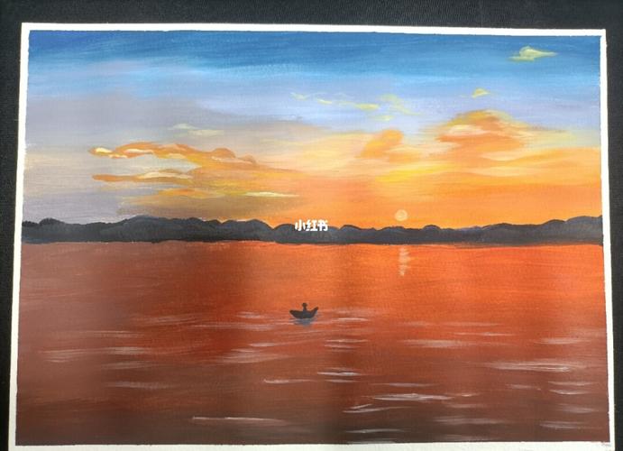 水粉|黄昏_夕阳_水粉画_文化_绘画