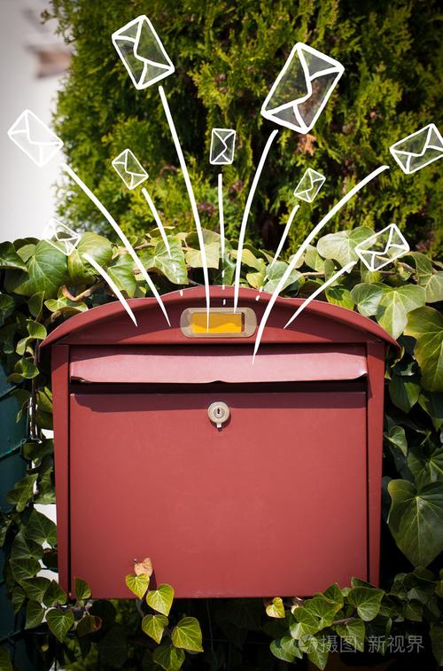 手工绘制的信封出来一个邮箱