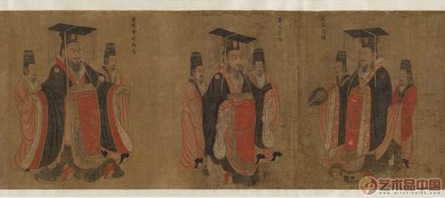 阎立本《历代帝王图》部分(现传为摹本,存于美国波士顿美术馆)