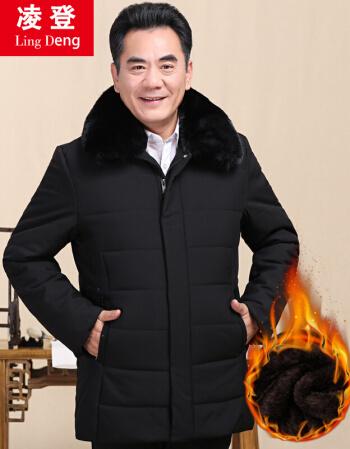 棉衣男中长款加绒外套男保暖棉袄老年人加绒过冬棉服男士御寒爸爸装
