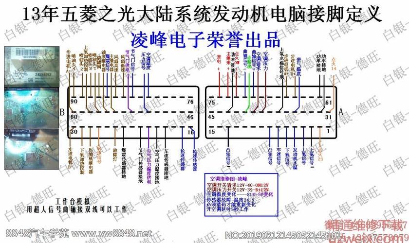 13年五菱之光大陆系统发动机电脑接脚定义