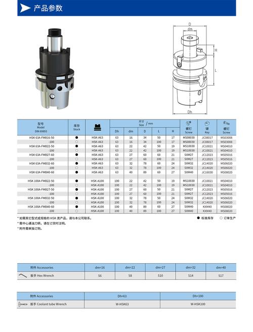 数控刀柄cnc加工中心刀柄hsk 63/100 芯轴式面铣刀柄