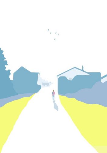 平静淡色的极简插画 : illustration by taku bannai