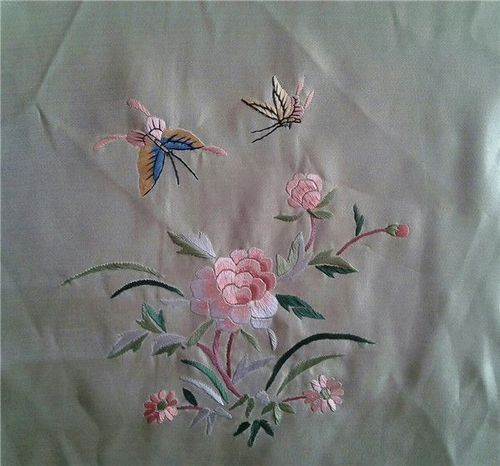 老京绣 蝶恋花 纯 手工绣绣品精美 牡丹蝴蝶绣片-淘宝