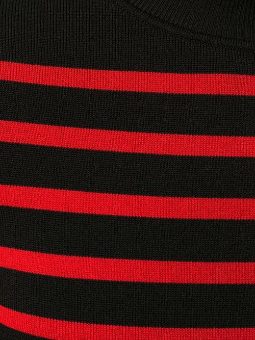 欧洲站 red17秋冬新款红黑条纹针织长袖修身连衣裙7653