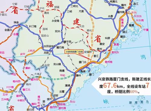 线路起于兴泉铁路安溪东站,经泉州市安溪县,南安区,厦门市同安区,引入