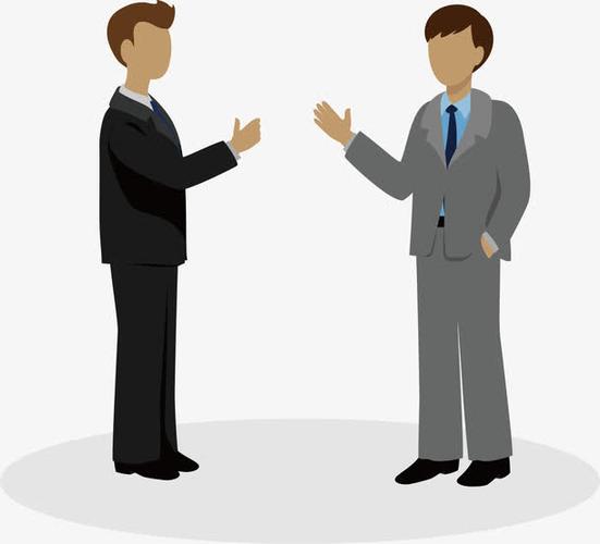 关键词 : 见面,卡通,人物,png,元素,两个人对话