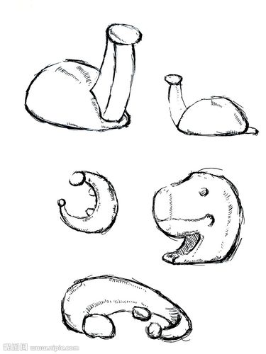 恐龙小摆件草图图片