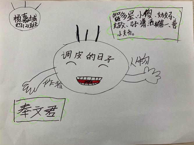 四2班《调皮的日子》思维导图