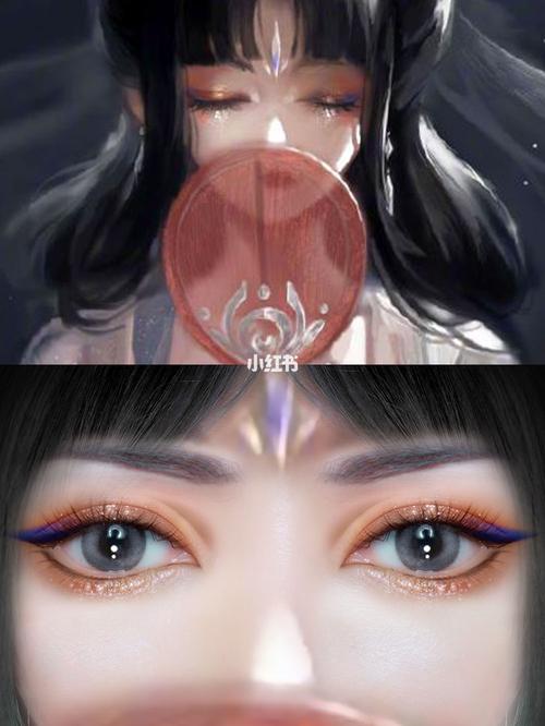 如果嫦娥睁开眼睛是不是就是这样子呢7171_眼线_假发_眼影_眉形