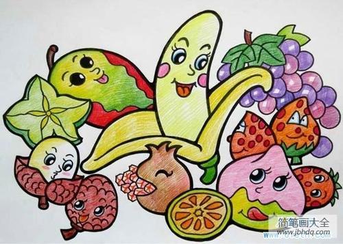 儿童简笔画画水果宝宝
