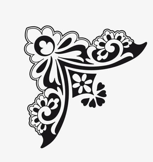 欧洲花纹装饰图案矢量图