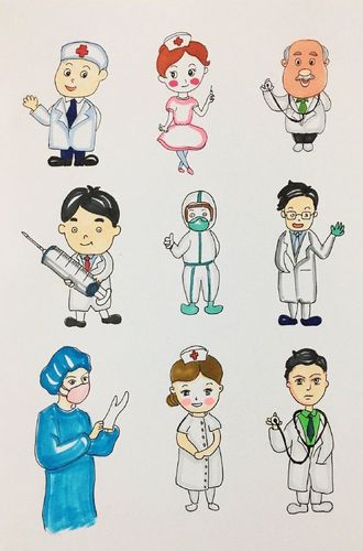 672020医生护士简笔画,预防肺炎手抄报必备素材
