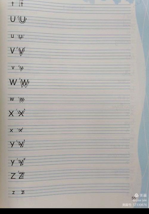 26个字母棍棒体正确书写