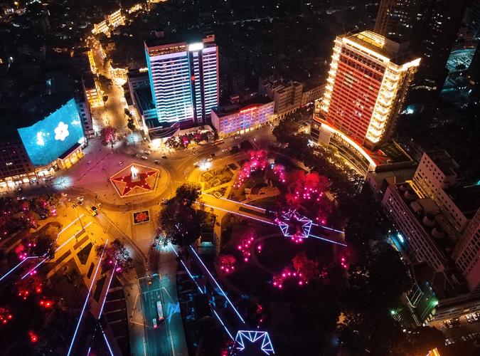 鸟瞰海珠广场_航拍_poco摄影,夜景,海珠广场,航拍,,古